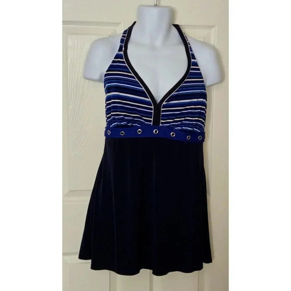 Catalina multicolor One Piece Swim Dress Halter Neck size 2X - Picture 3 of 7